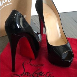 Christian louboutin lady peeps 38.5 WORN TWICE